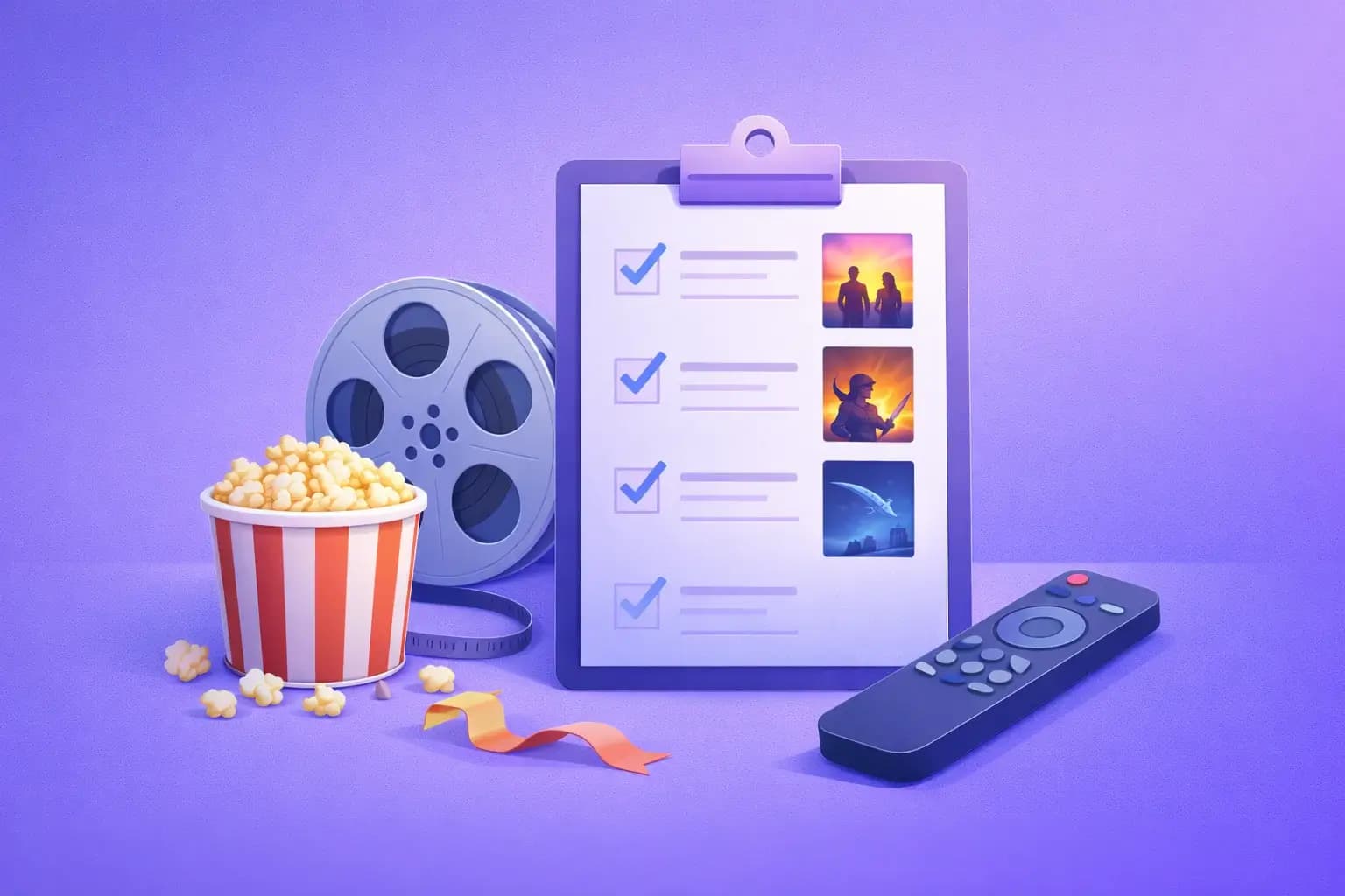 Entertainment curation with film reel and streaming devices